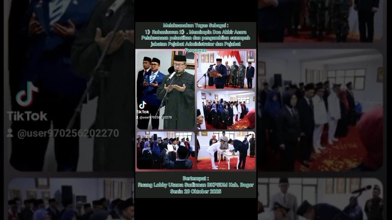 Pelantikan & pengambilan sumpah jabatan Administrator & Pengawas di Lingk-Pemda Kab.Bogor》20/10/2025