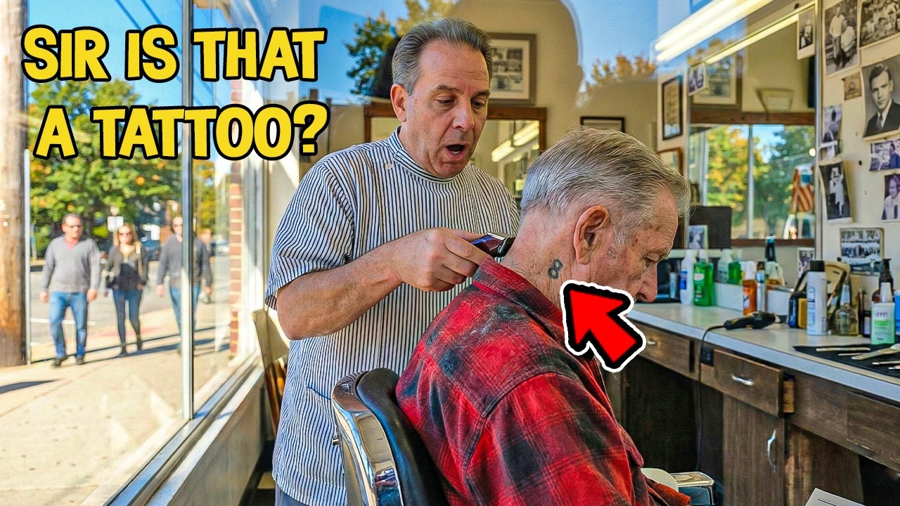 Barber Asked the Old Man About His Neck Tattoo — His Answer Cleared the Entire Shop