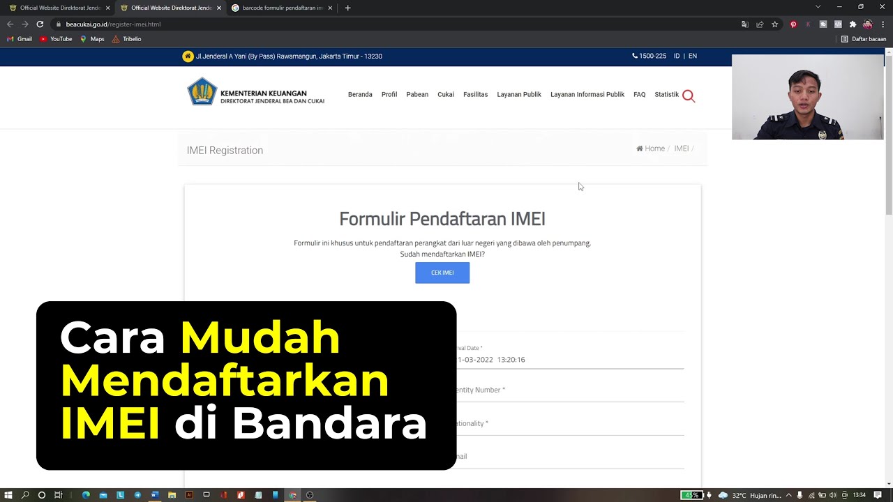CARA MUDAH REGISTRASI IMEI DI BANDARA | BARANG BAWAAN PENUMPANG