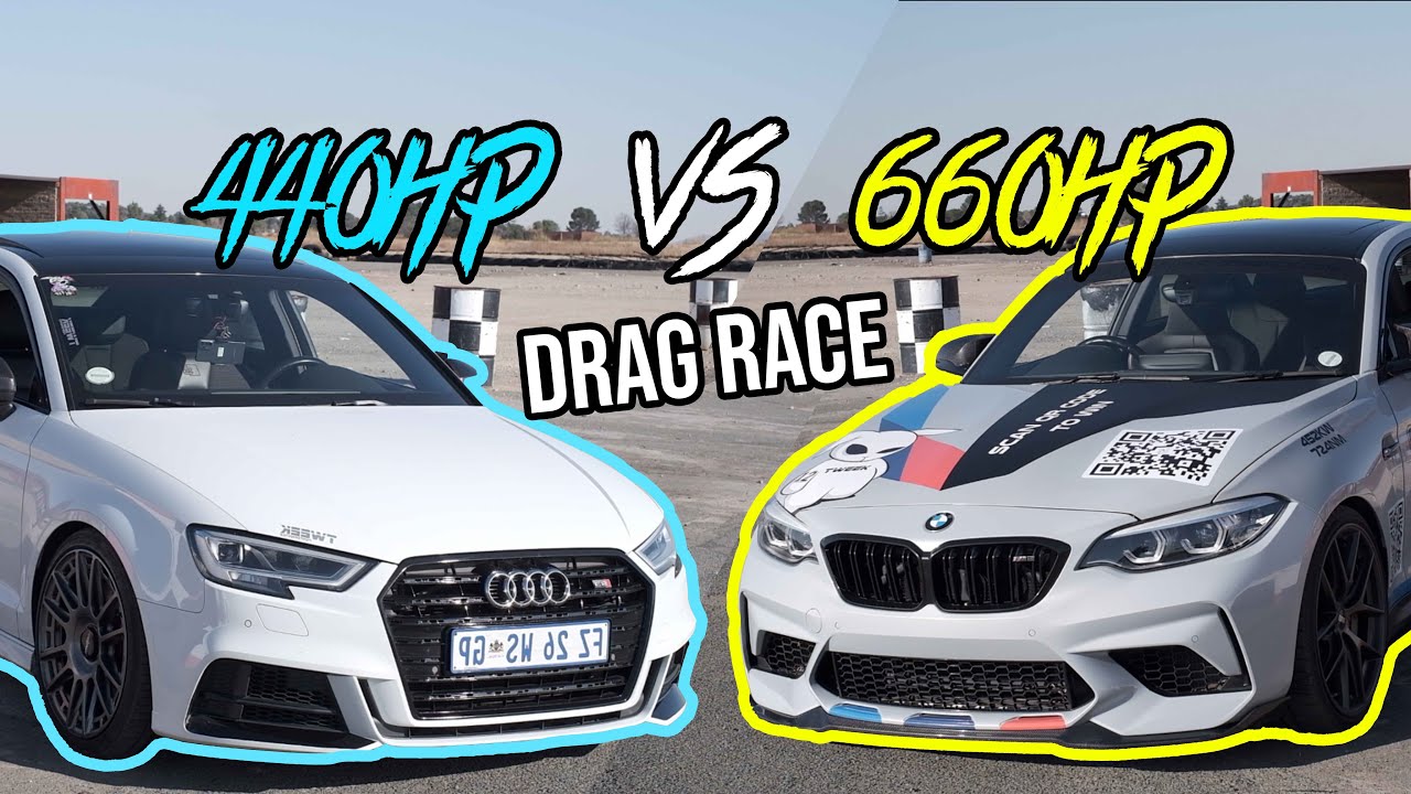 Audi S3 vs  BMW M2 Drag Race | 440hp vs 660hp