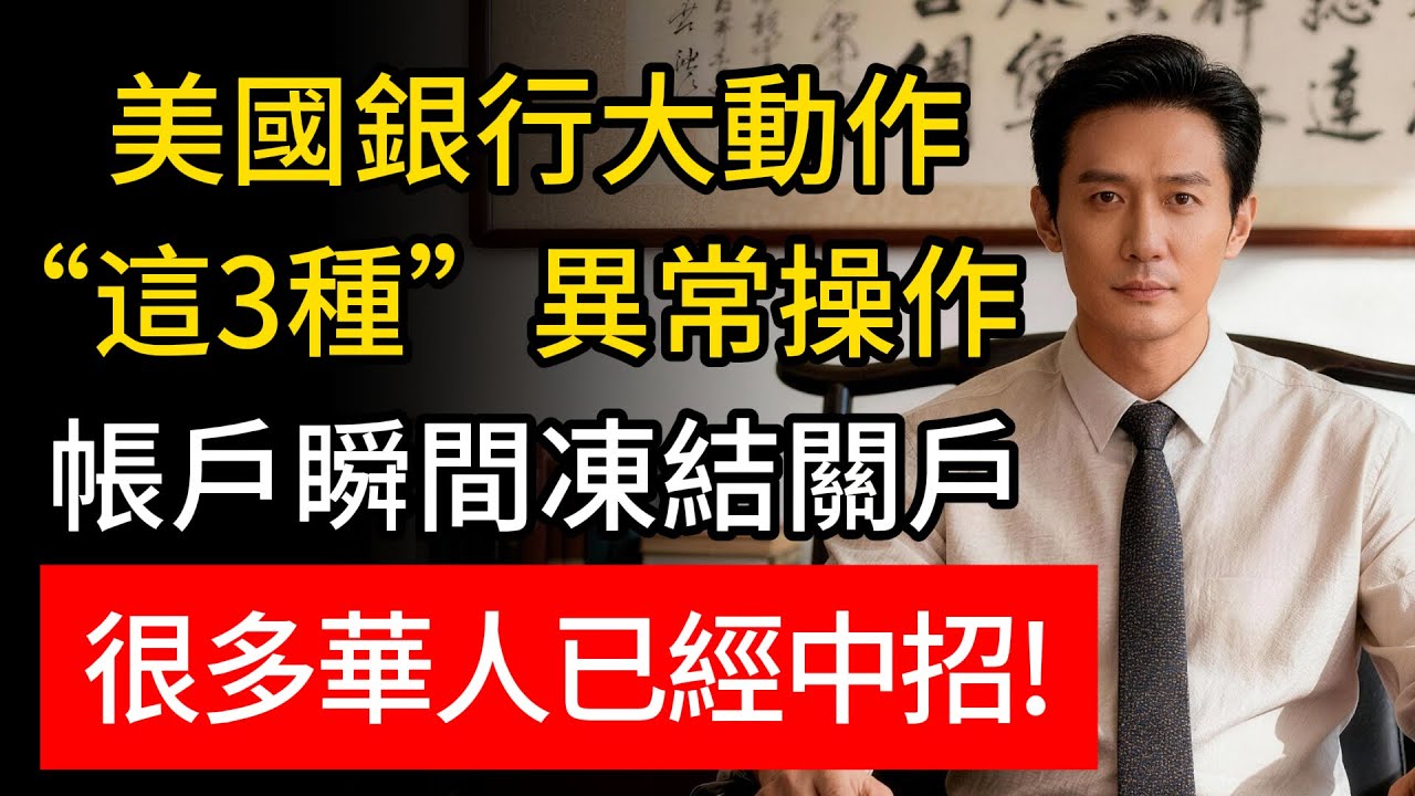 銀行風控全面收緊！如果你在美國有存款，這3類「日常操作」正讓帳戶遭暗標，資金可能遭凍結甚至強制清零！#銀行 #中老年 #反洗錢 #理財