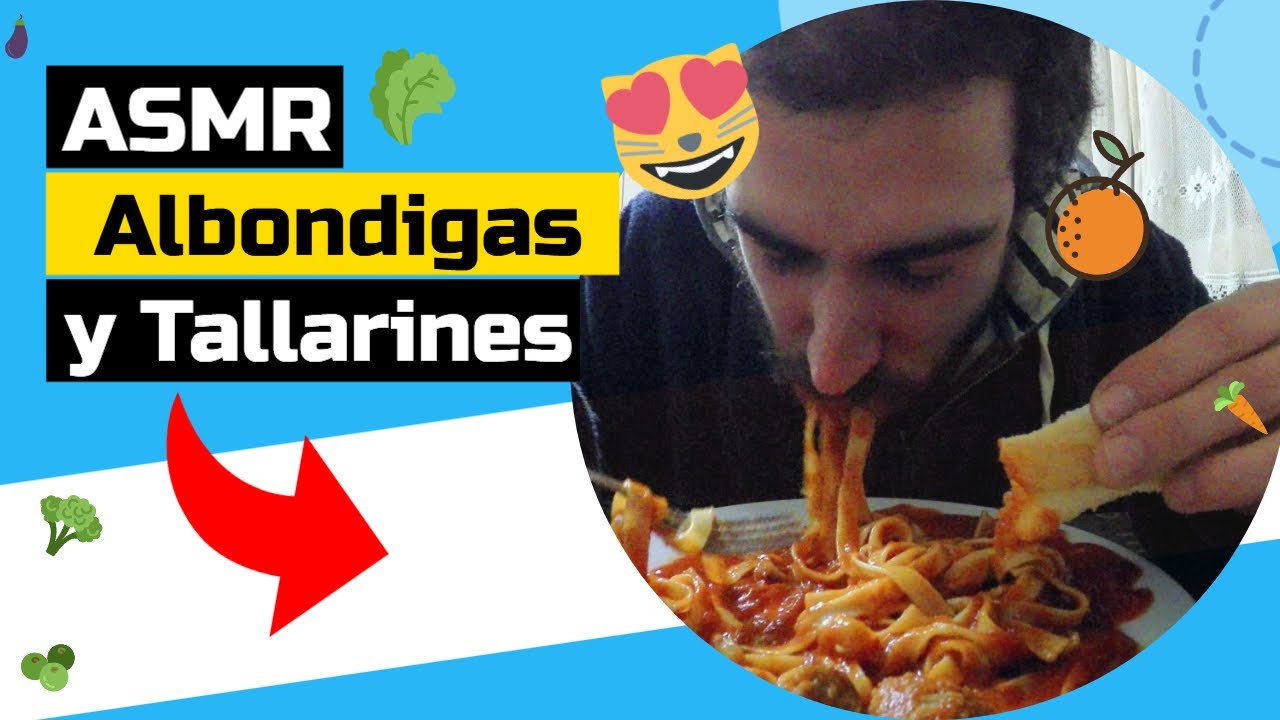 ASMR Comiendo ALBÓNDIGAS AL POMODORO y TALLARINES (Wetaca)
