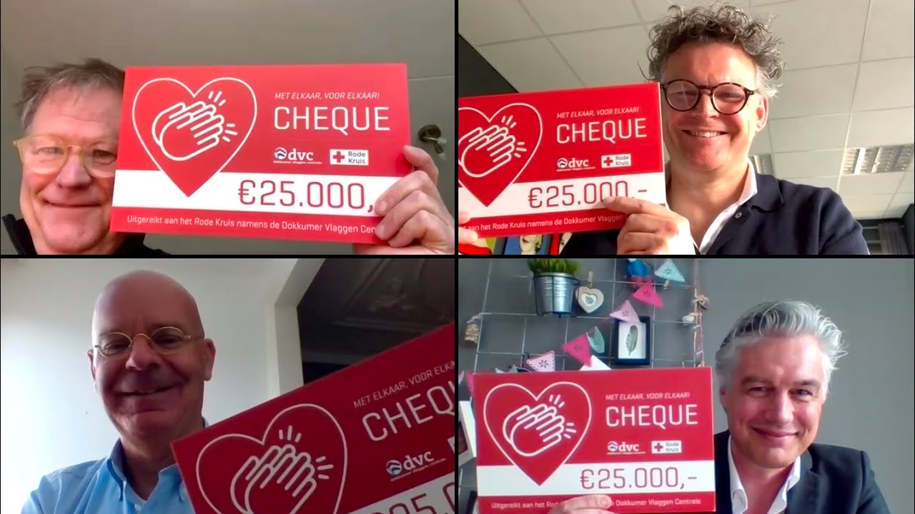 DVC overhandigt cheque van €25.000 aan het Rode Kruis!
