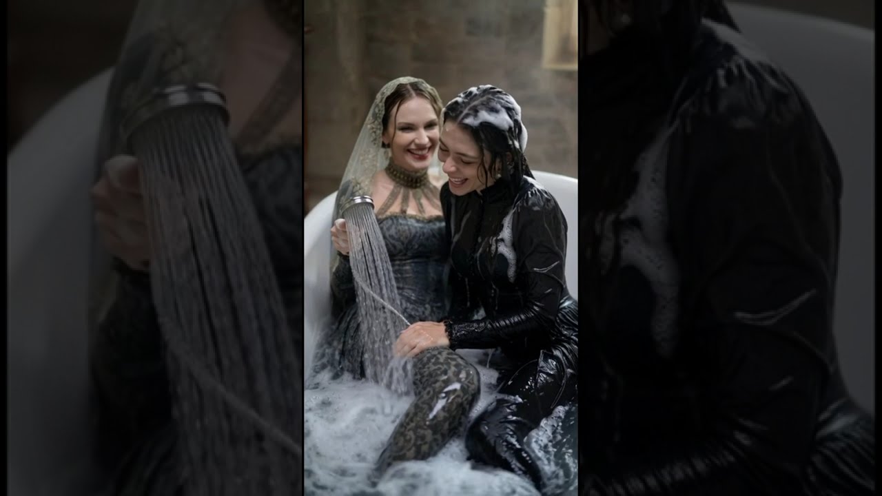 Victorian ladies fall in love after found the joy of wet clothing