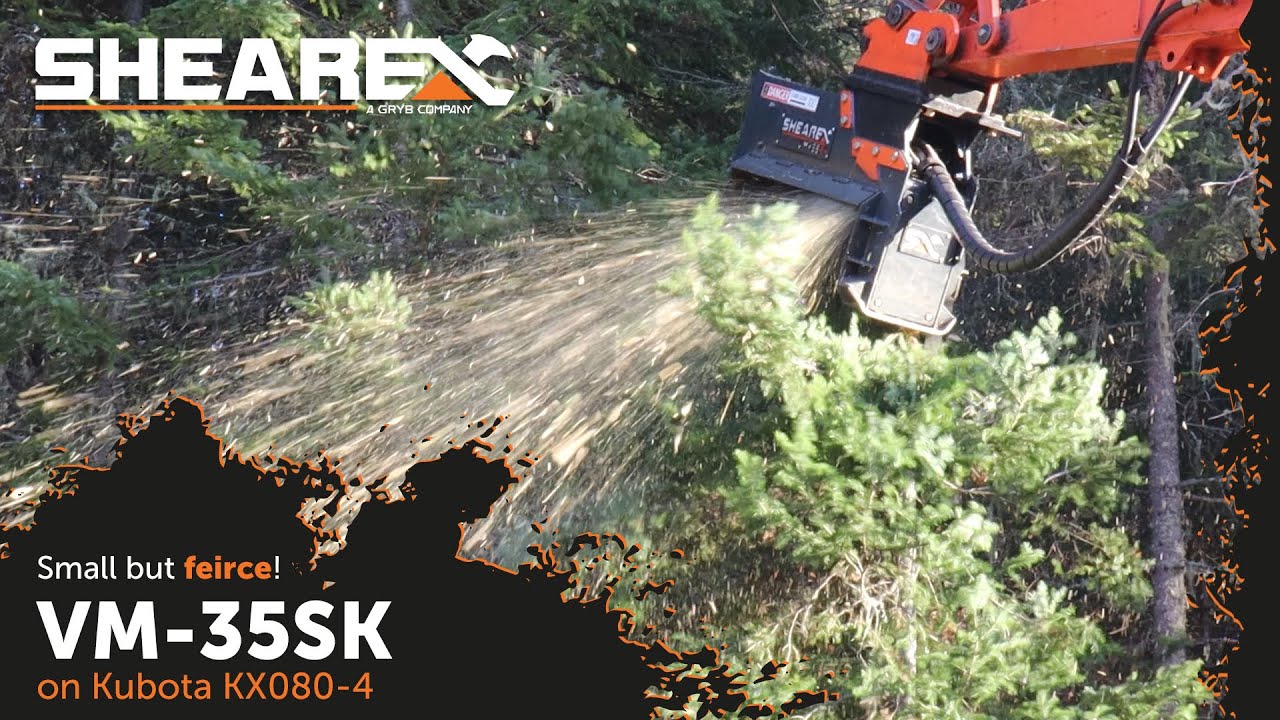 VM-35SK Forestry Mulcher & Kubota KX080-4 - Small Mulcher Doing Big Jobs!