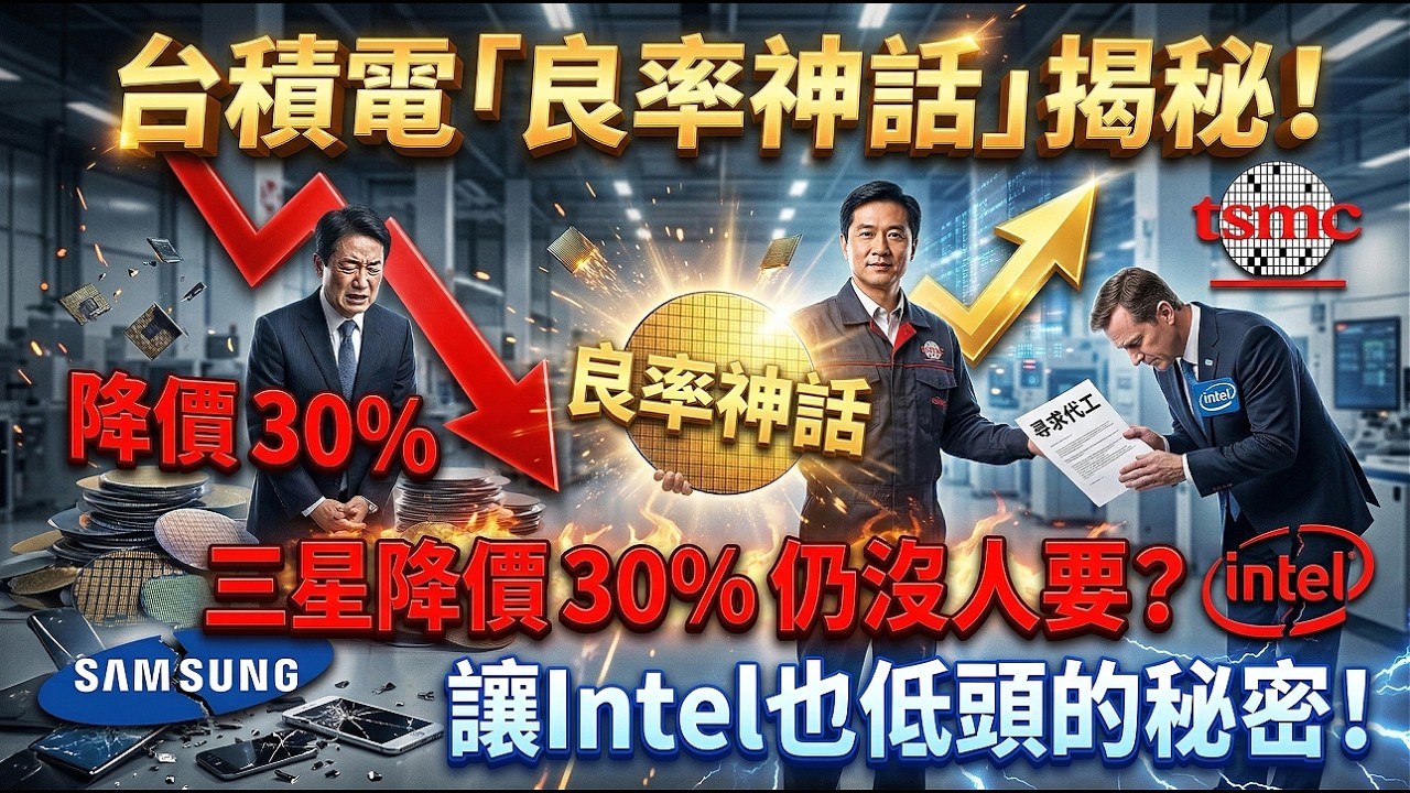 三星降價30%也沒人要？揭秘台積電「良率神話」，讓Intel也低頭的秘密！🚫