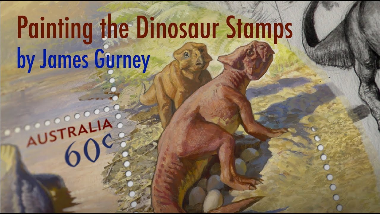 Painting the Dinosaur Stamps