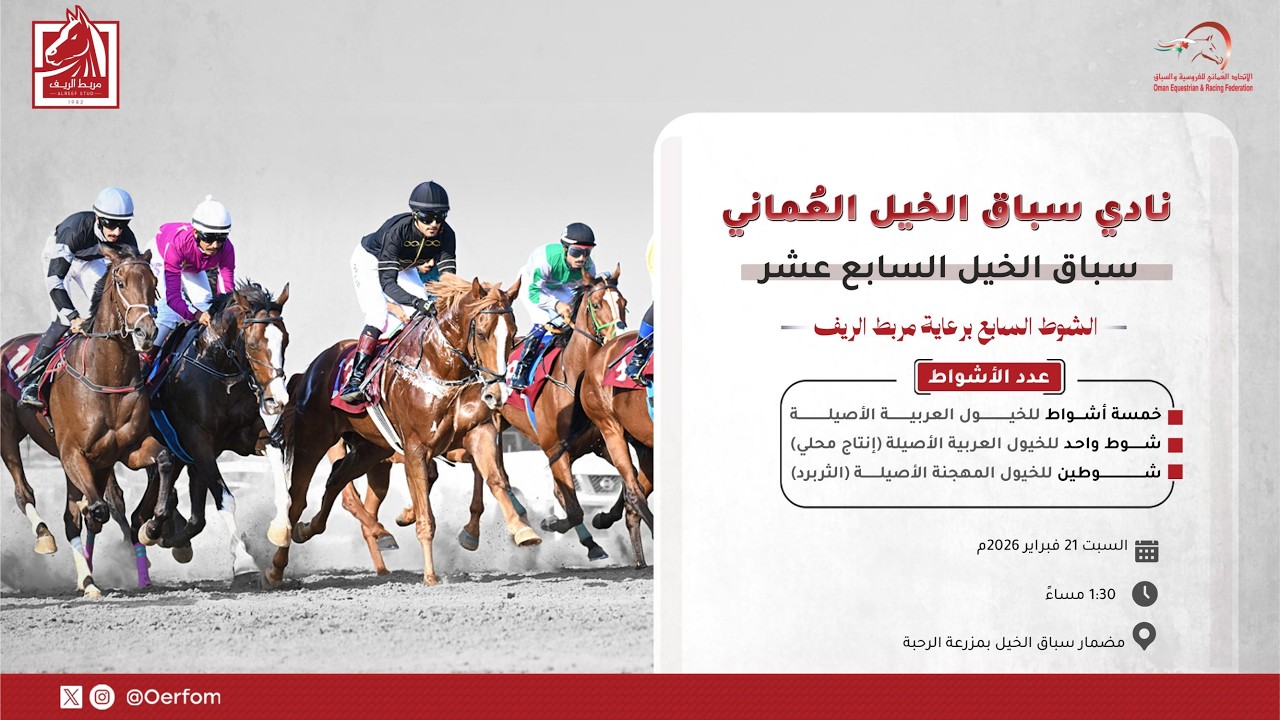 السباق السابع عشر - مضمار الرحبة  - 21/02/2026 - RACE 17- Rahba