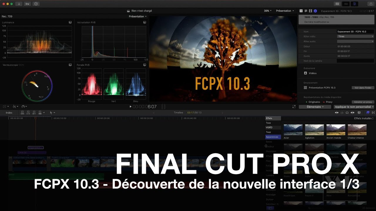 FCPX 10.3: La nouvelle interface 1/3