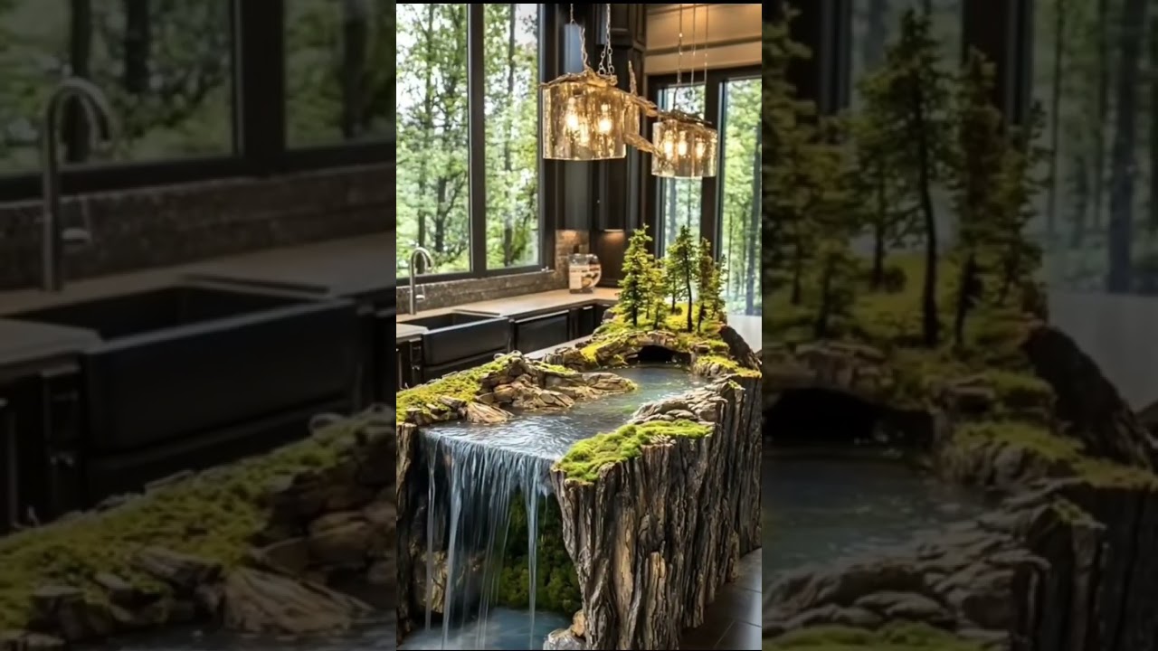 Active scene kitchen island design🩵💙💚