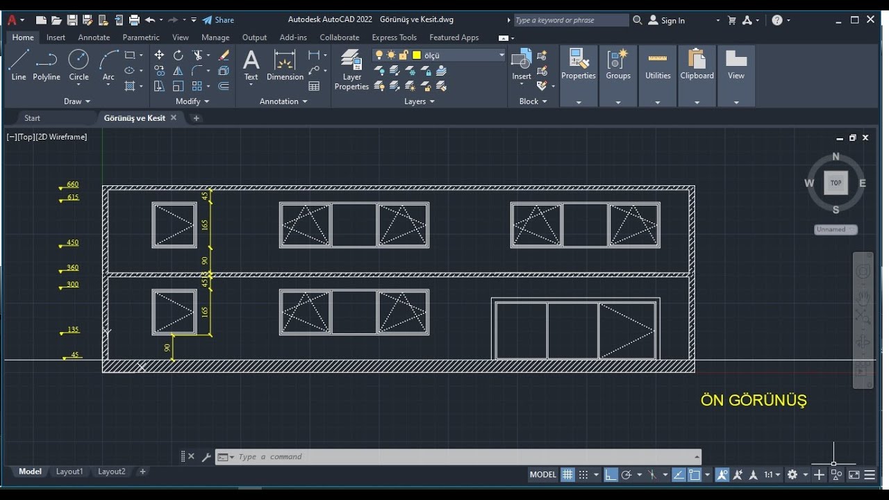 Autocad Ders - Kat Planından Görünüş Çıkarma