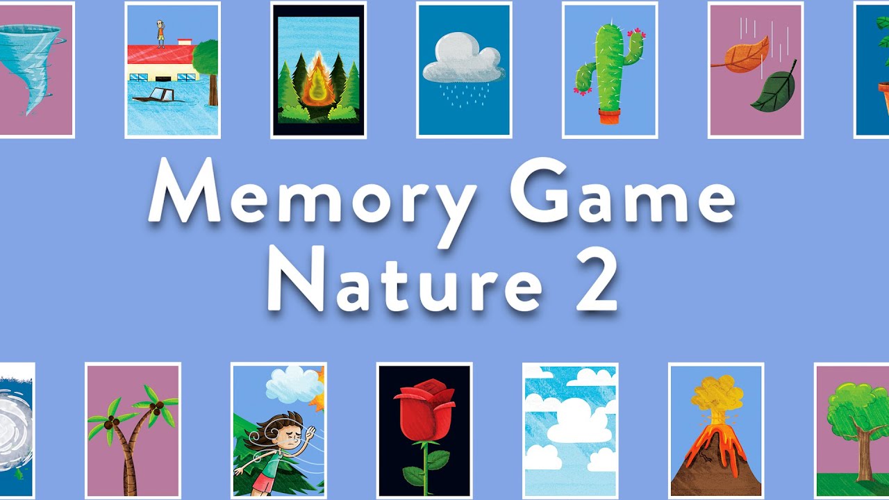 Memory Game | NATURE  | Concentration | English Vocabulary & Pronunciation Practice | Kids Games