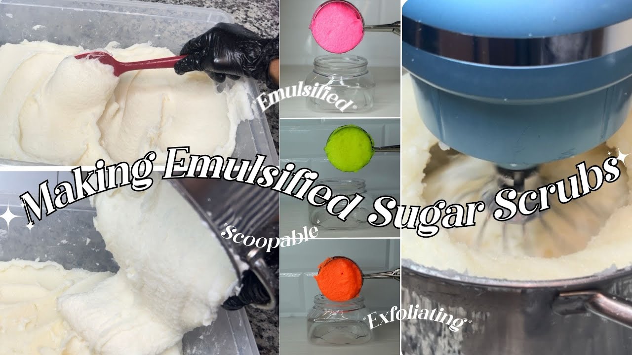 How To Make The Best Emulsified Sugar Scrub | Scoopable | Exfoliating