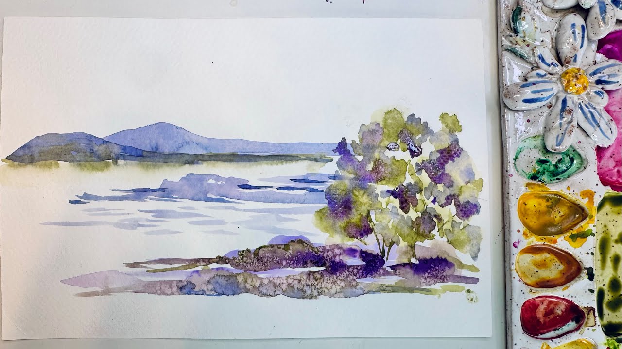 How to Paint a Simple Landscape in Watercolor&mdash;Relaxing, Fun, & Beginner-friendly! YOU Can Do This!