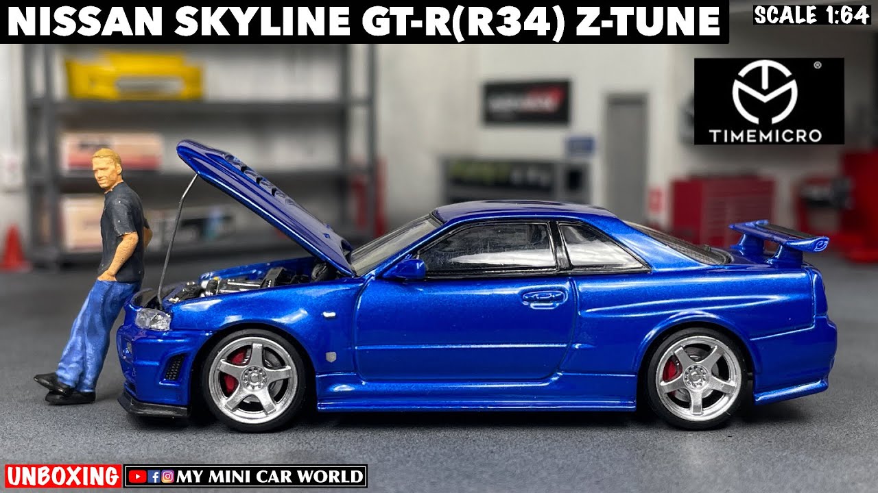 『MY MINI CAR WORLD』UNBOXING TIME MICRO 1/64 NISSAN SKYLINE GT-R (R34) Z-TUNE