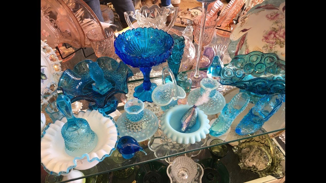 Fenton, LE Smith, Jadeite, All The Glass and Pyrex Blue Green and Red