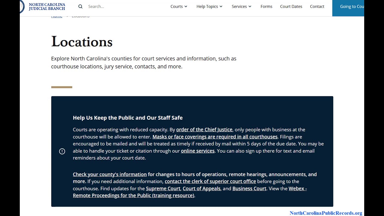 North Carolina Public Court Records Search.