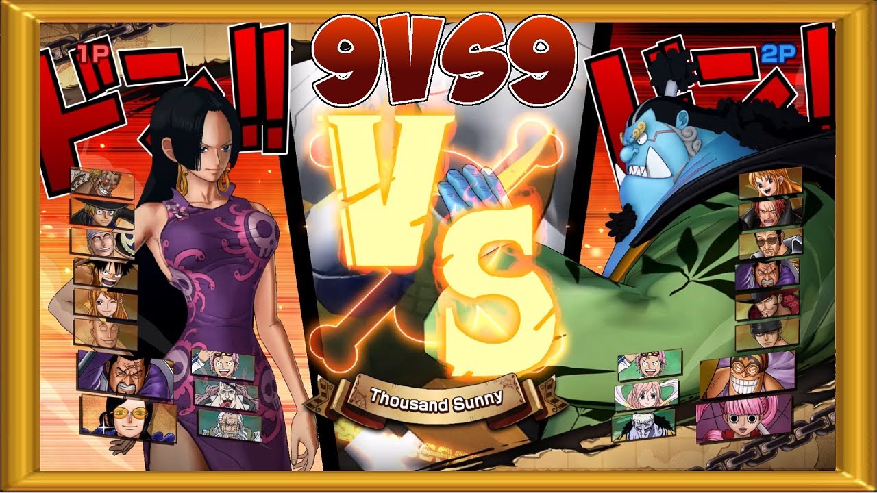 One Piece Burning Blood | 2 Players Gameplay - 9 VS 9 | ALL RANDOM #382