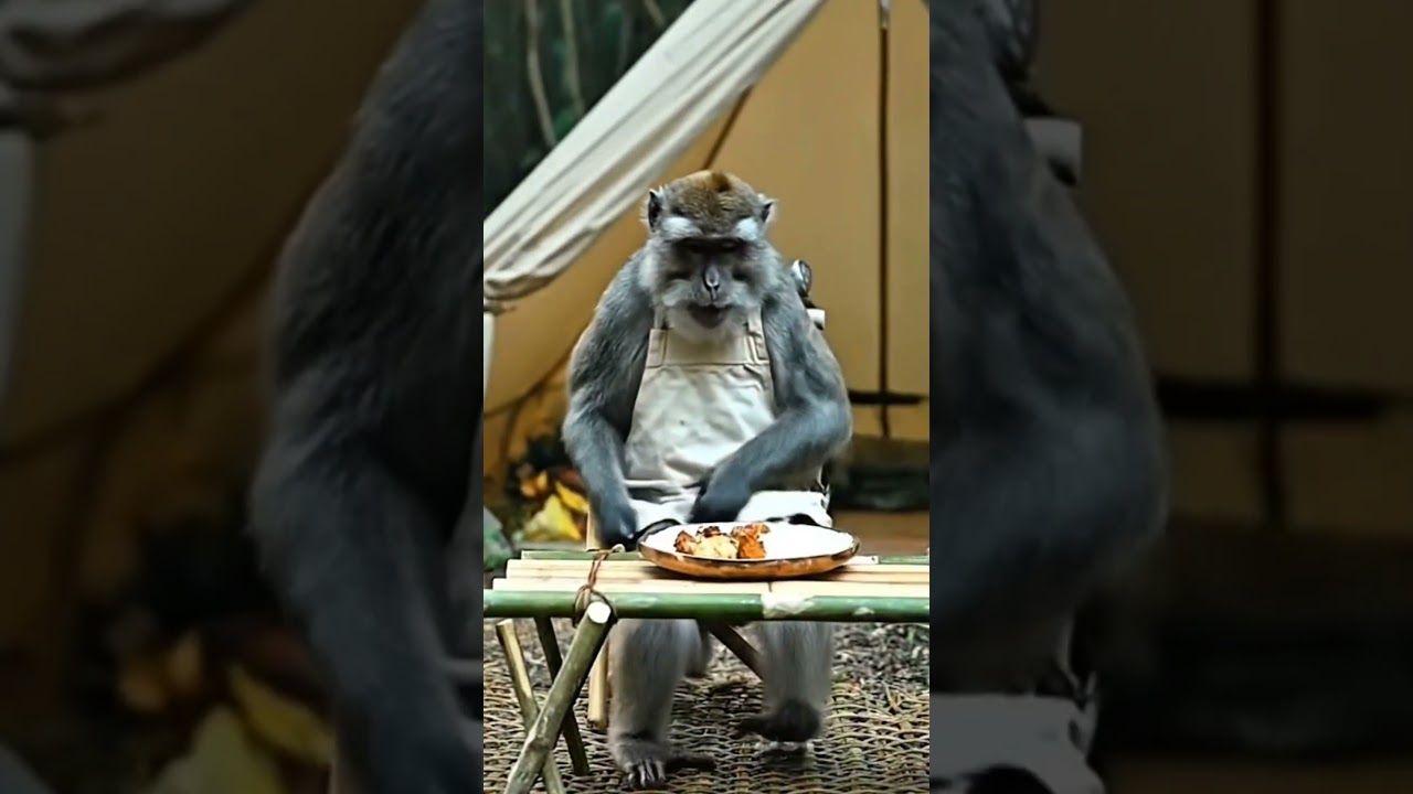 “When a Monkey Cooks Like a Human | AI-Generated Jungle Chef”