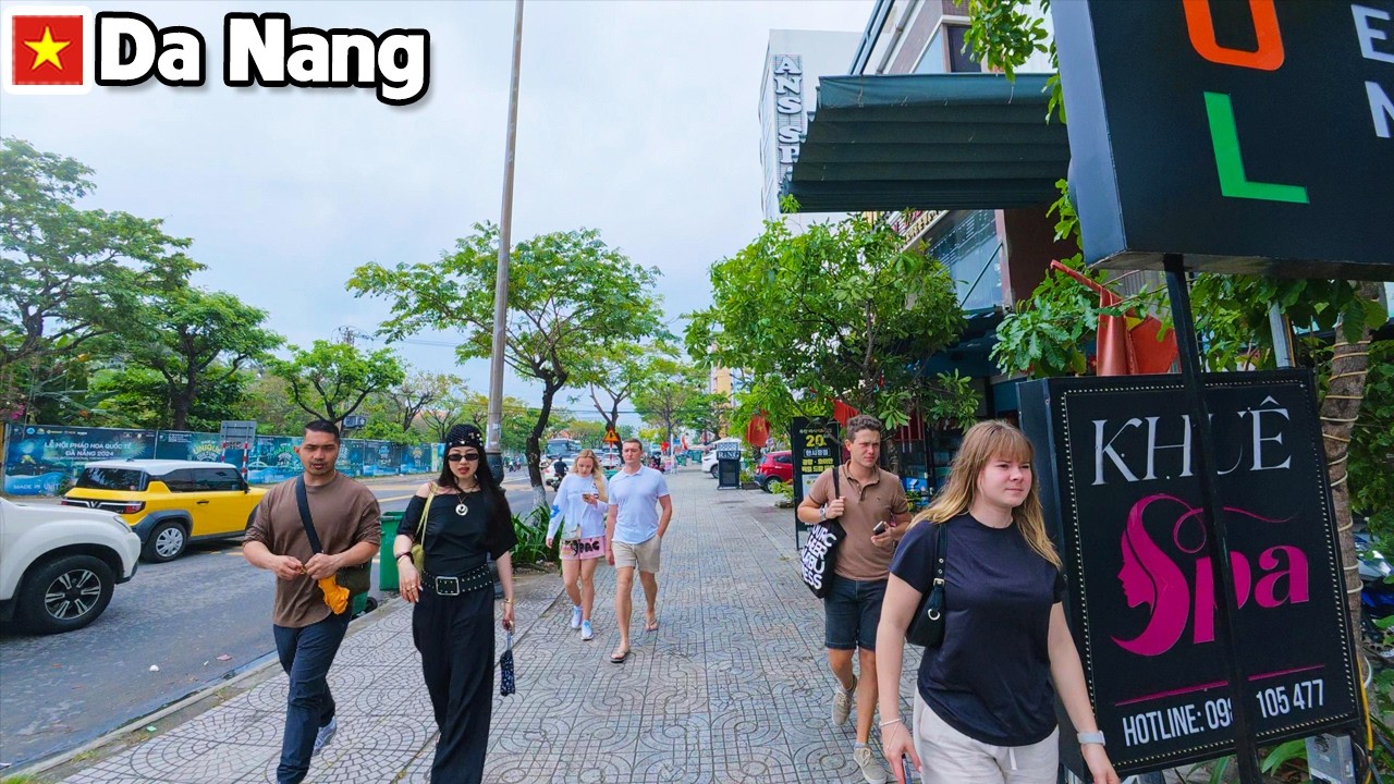 DA NANG VIETNAM Walking Tour from Vo Nguyen Giap Street toward Hoi An - Coastal Road Atmosphere