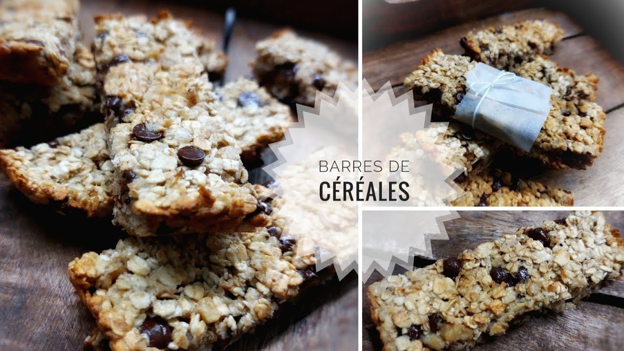 🍪Barres De Céréales Légères Flocons d'Avoine Chocolat Noix Recette Facile Rapide