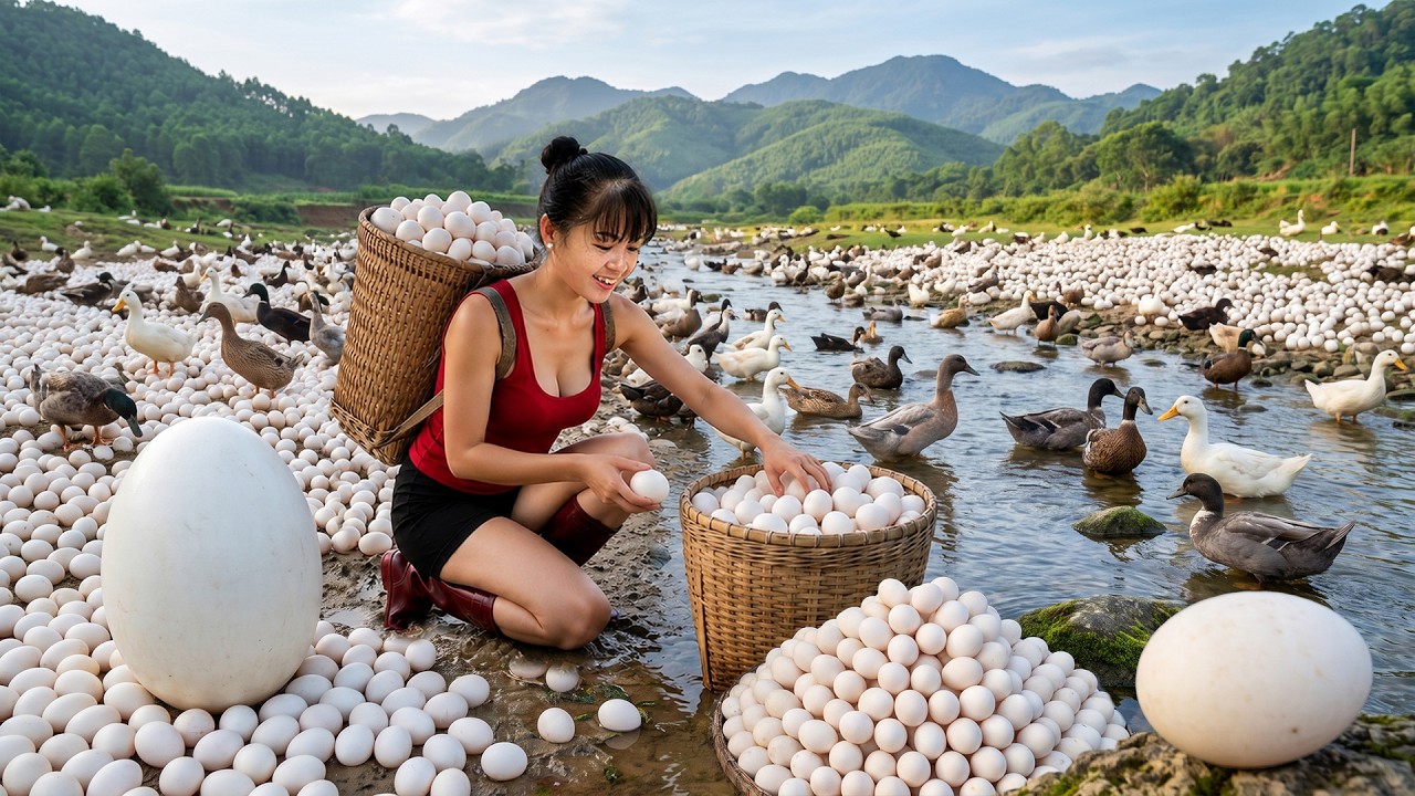 [TIMELAPSE] -- 395 Days Harvesting A Lot Of Duck Eggs, Chicken & Eggs, Cabbage Go To Sell