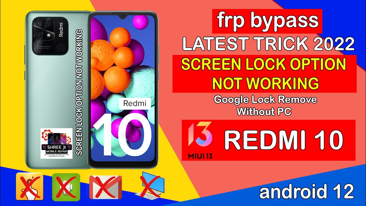 REDMI NOTE 10 FRP BYPASS | GOOGLE LOCK REMOVE WITHOUT PC | SCREEN LOCK NOT WORKING SOLUTION
