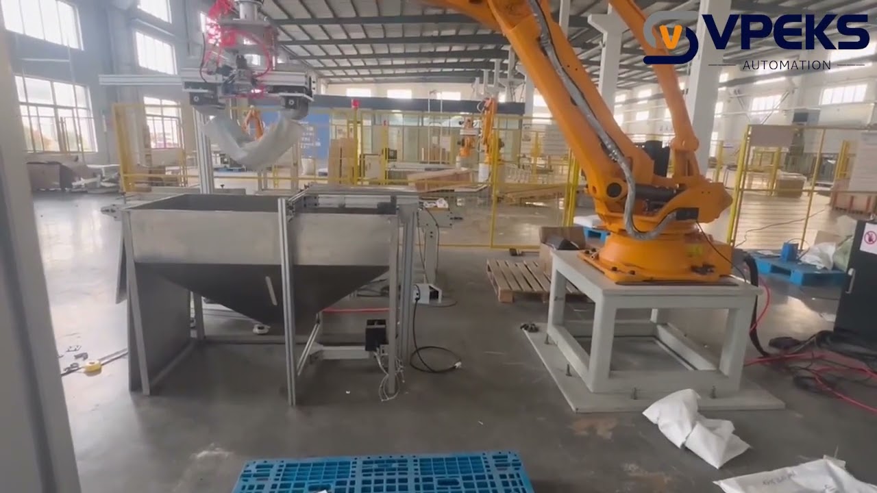 50kg rice bag pack unpack robot arm