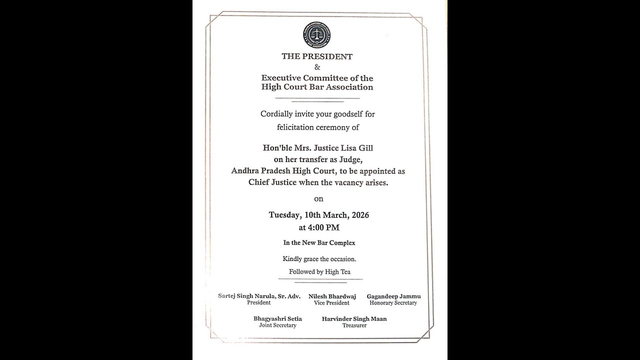 Felicitation ceremony of Hon'ble Mrs. Justice Lisa Gill