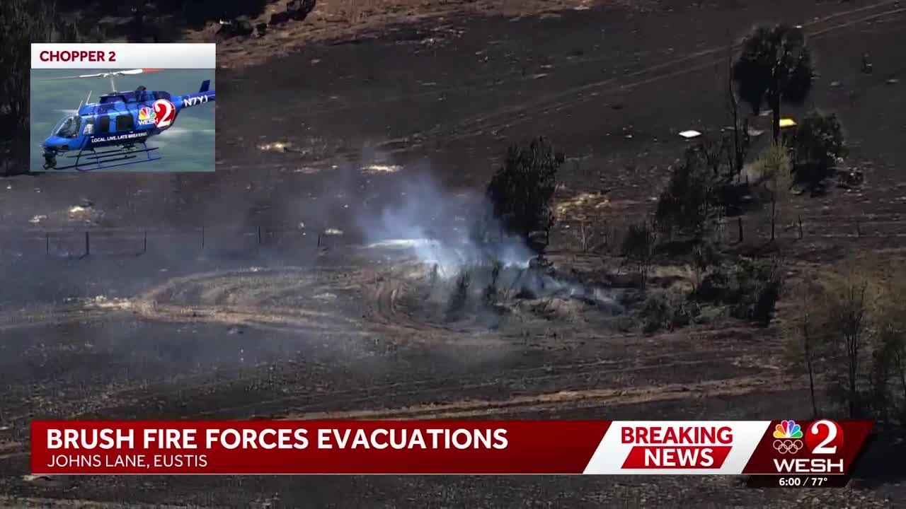 'Fast-moving' brush fire forces evacuation, shuts down roads in Lake County