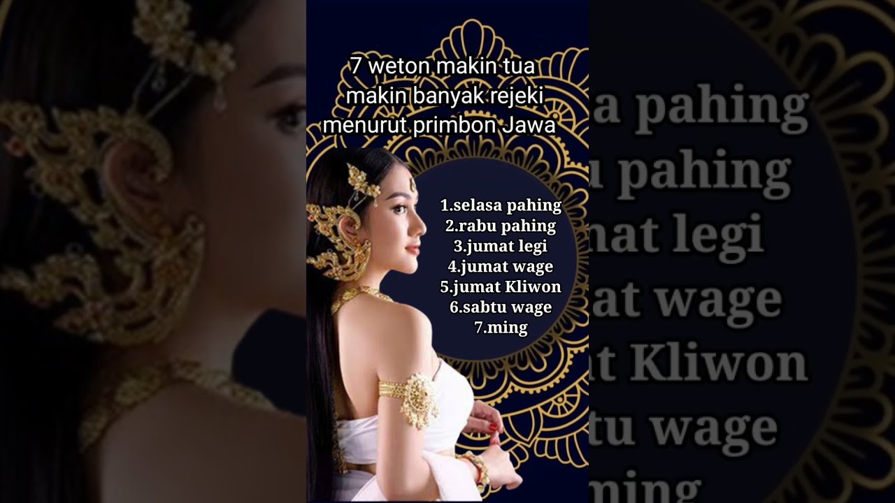 7 weton makin tua makin kaya menurut primbon Jawa