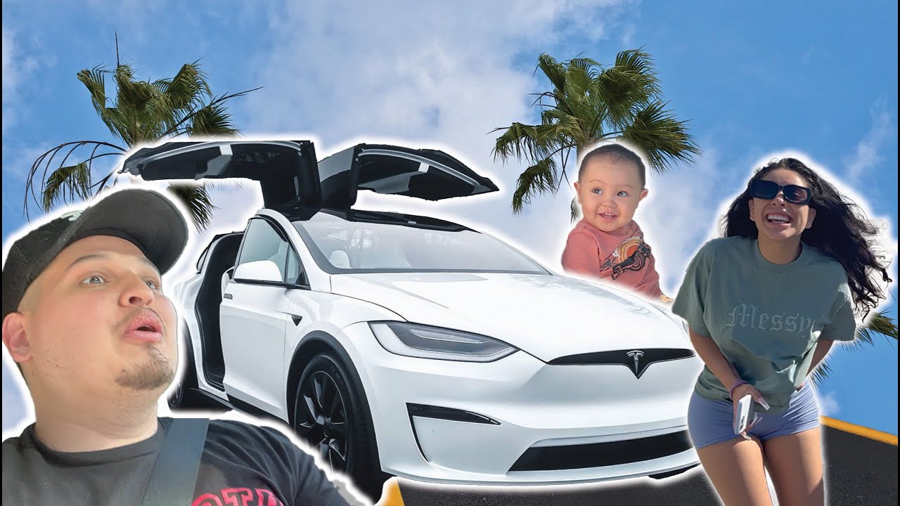 SURPRISING ALONDRA W/ A TESLA! *Adorable REACTION*