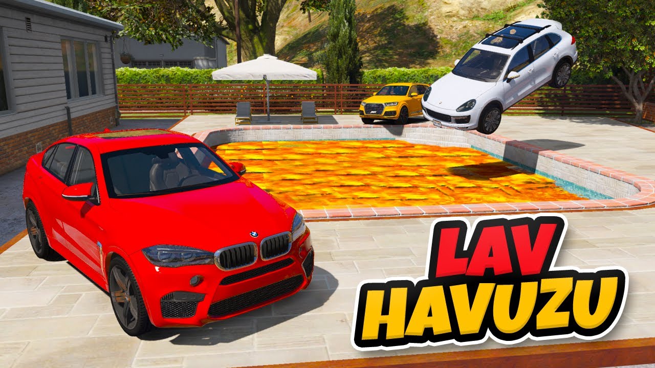 Hızlı Suv Arabalar Lav Havuzuna Atlıyor - GTA 5