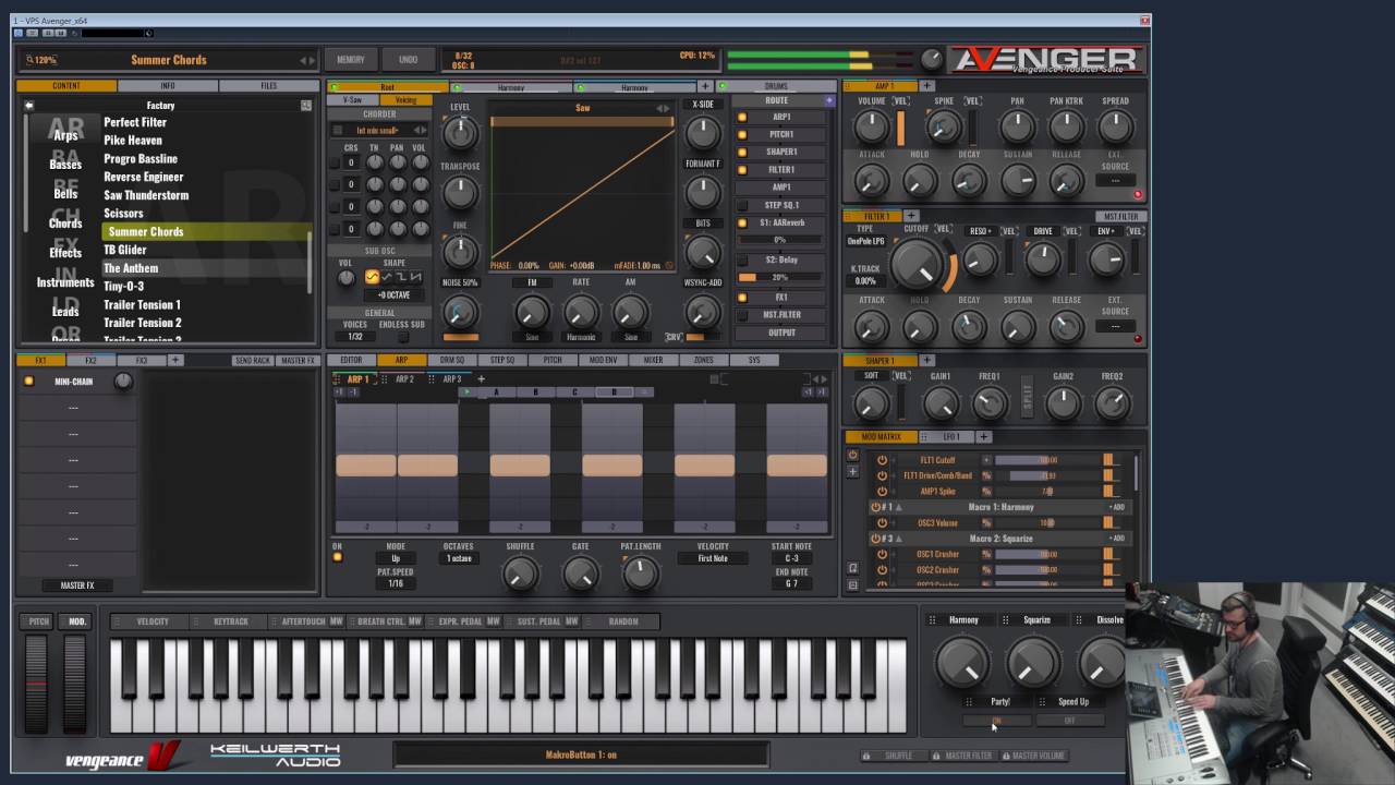 Vengeance Producer Suite - Avenger - live demonstration of factory presets long version