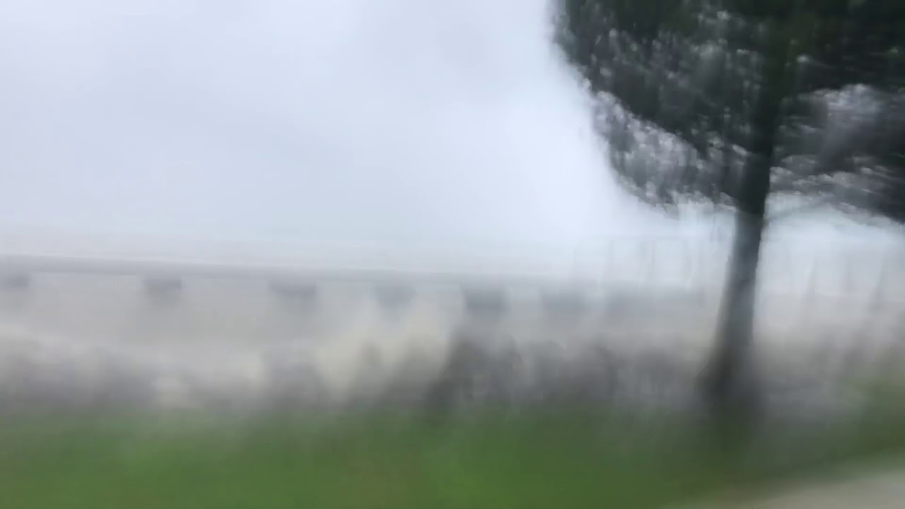 HURRICANE BARRY in Morgan City, LA rolls large camper