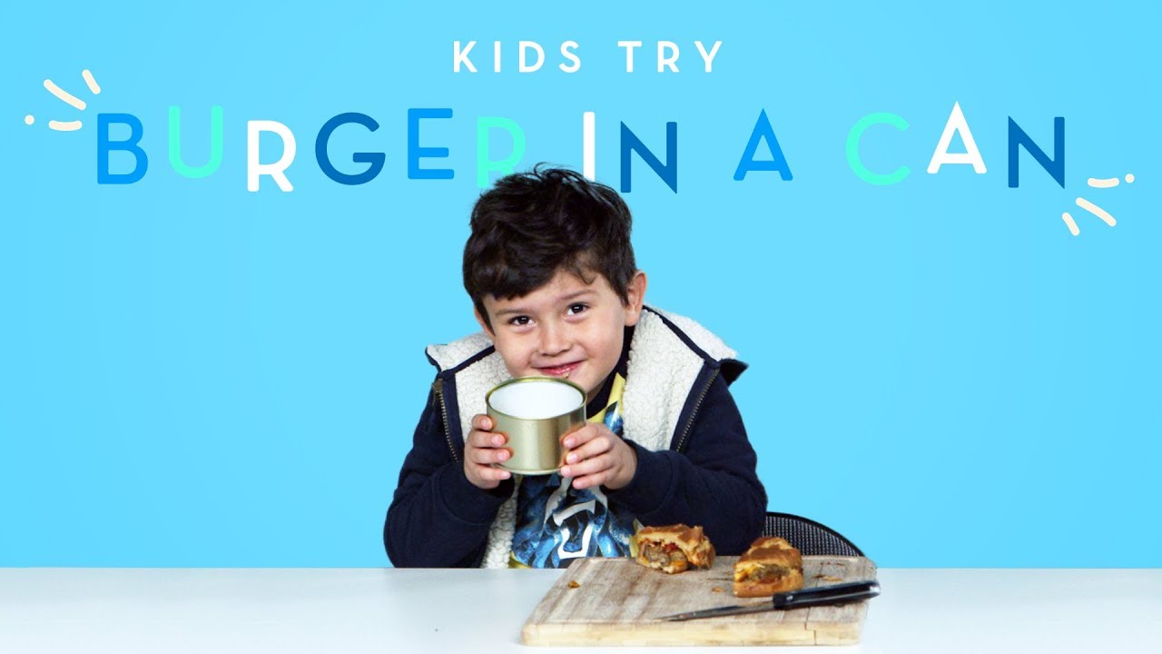 Kids Try a Burger in a Can! | Kids Try | HiHo Kids