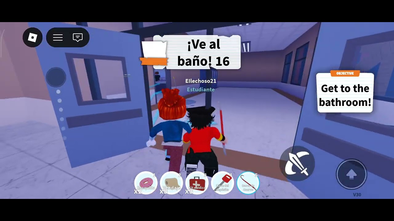 Escapando de la escuela zombie ( no lo logré por mi wifi ) :(