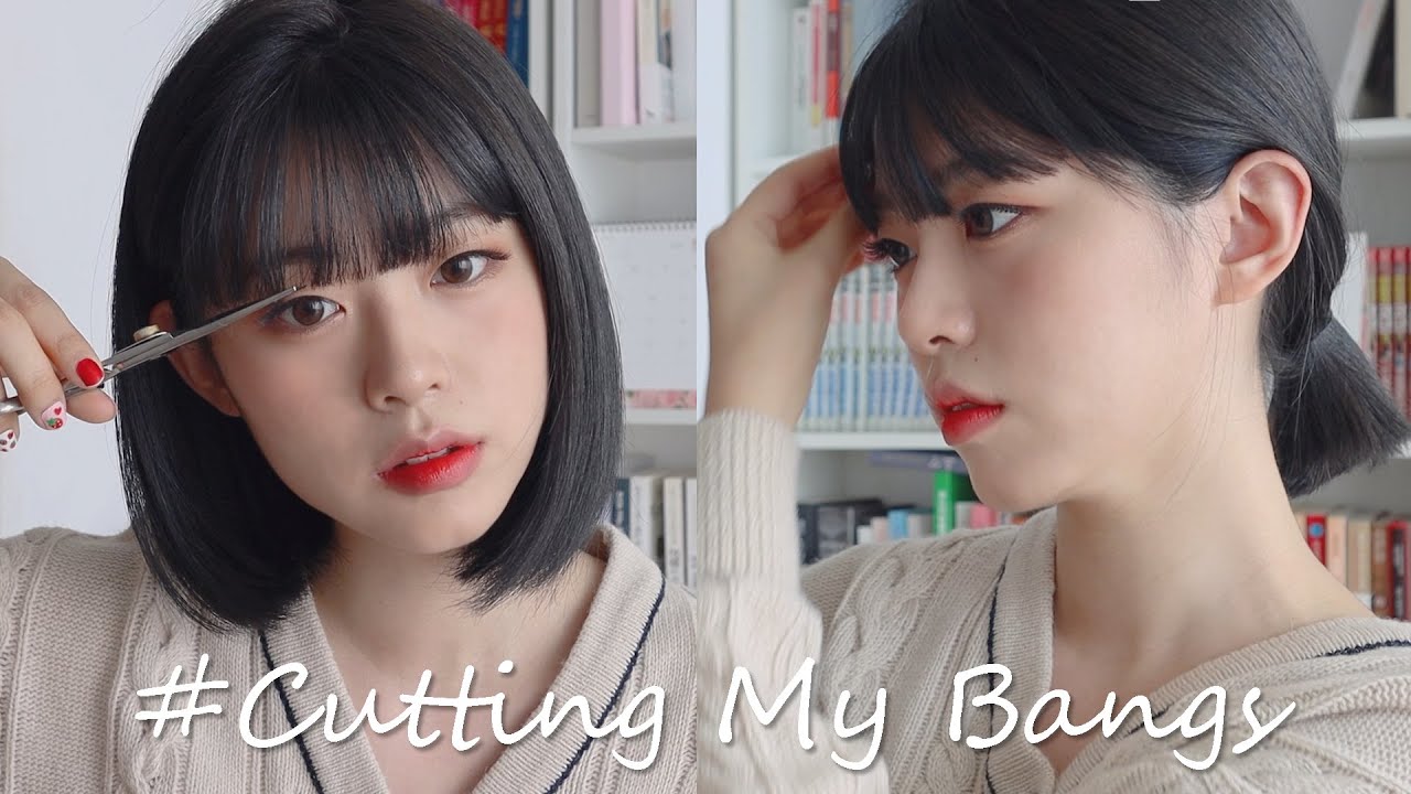 (SUB) 관리하기 쉬운 세미풀뱅 ✂ 셀프 앞머리 자르기 cutting my bangs