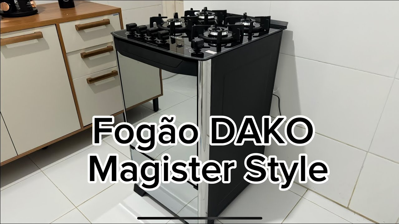 Unboxing do Fog&atilde;o 4 Bocas Preto, Vidro Espelhado e Mesa de Vidro Dako Magister Style Bivolt.