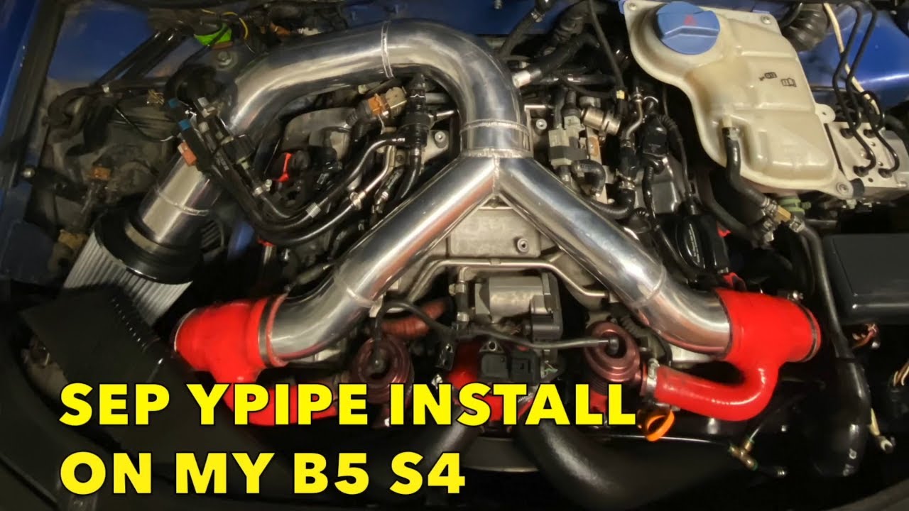 Установка Y-образного патрубка SEP на мой Audi B5 S4 с моей дочерью Эммой.