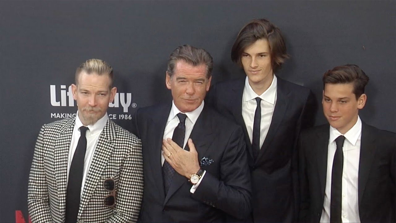 Pierce Brosnan with Sons Sean, Dylan & Paris // 