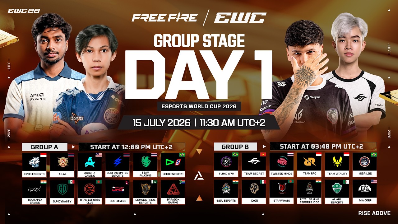 [ENGLISH] Free Fire EWC 26 Day 1 LIVE 🔥 Paradox Gaming Represents Africa!
