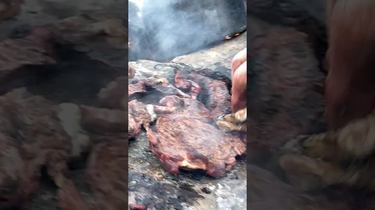cooking ibex meat on stone.#ibexhunting #ibex #cooking #yt #nature #meatlovers #mountains #viral