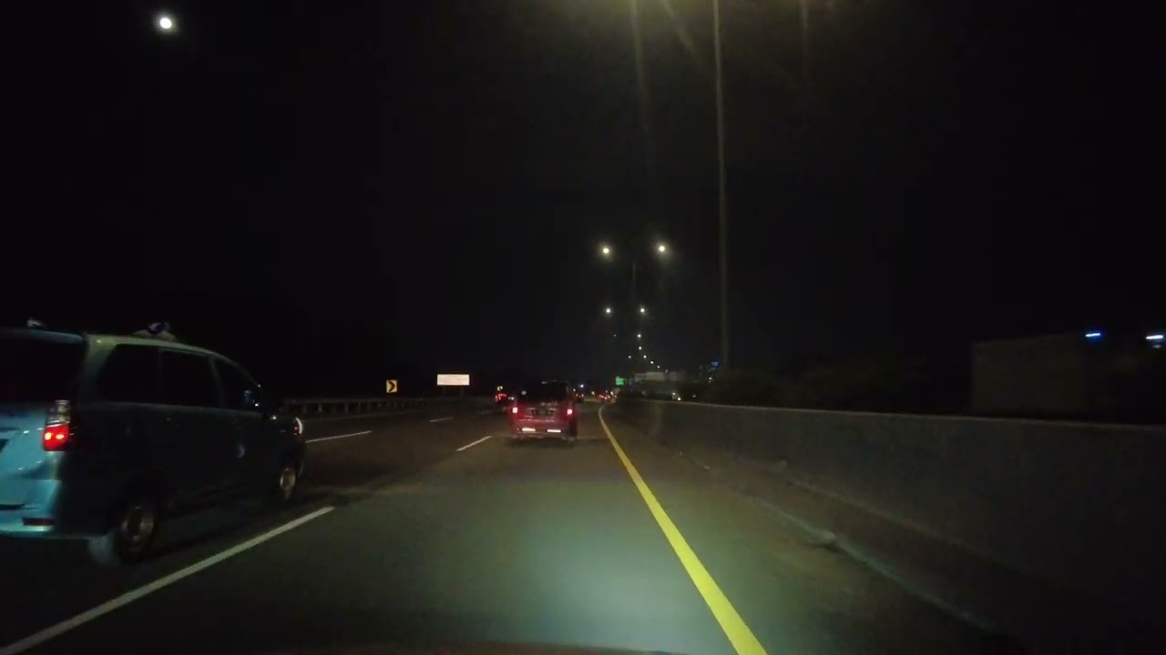 Night Driving from Serpong-Cinere to Cijago Toll Roads, From Cinangka Sawangan to Cisalak Depok