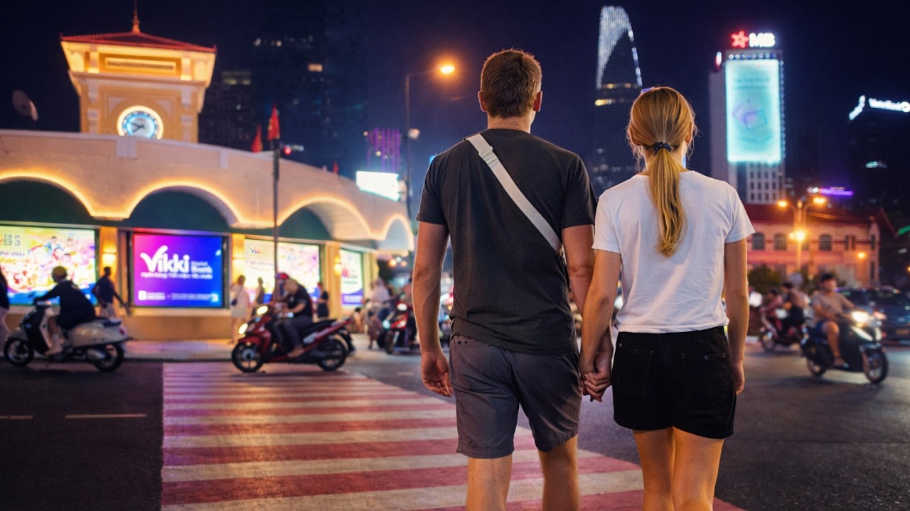 Soothing Ho Chi Minh City (Saigon) Night Walk | Real Street Sounds
