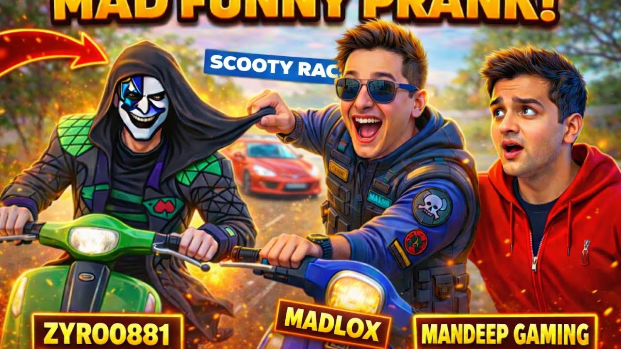 Madout2 Scooty Race 😂🔥FUNNY PRANK in Madout2 Big City Online | ZYRO vs MADLOX#madout2 #zyro0081 