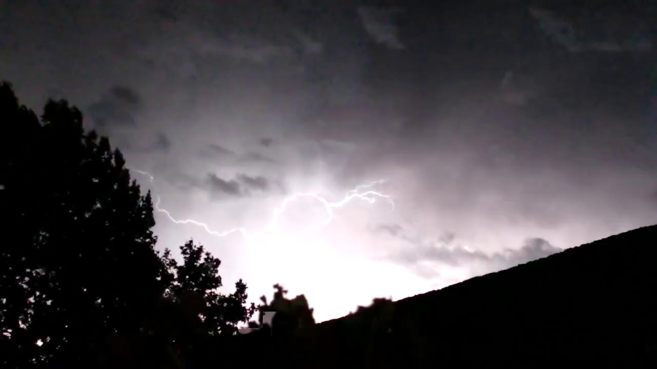 Thunderstorm Atmosphere - Real Lightning Video - Heavy Thunderstorm Sounds 12 Hours for Sleeping