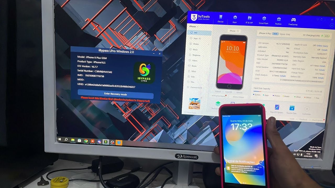 Remova o Bloqueio de Ativação do iPhone | iCloud Bypass 2024  XR, XS, 11, 12, 13 E 14 / IOS 16/17