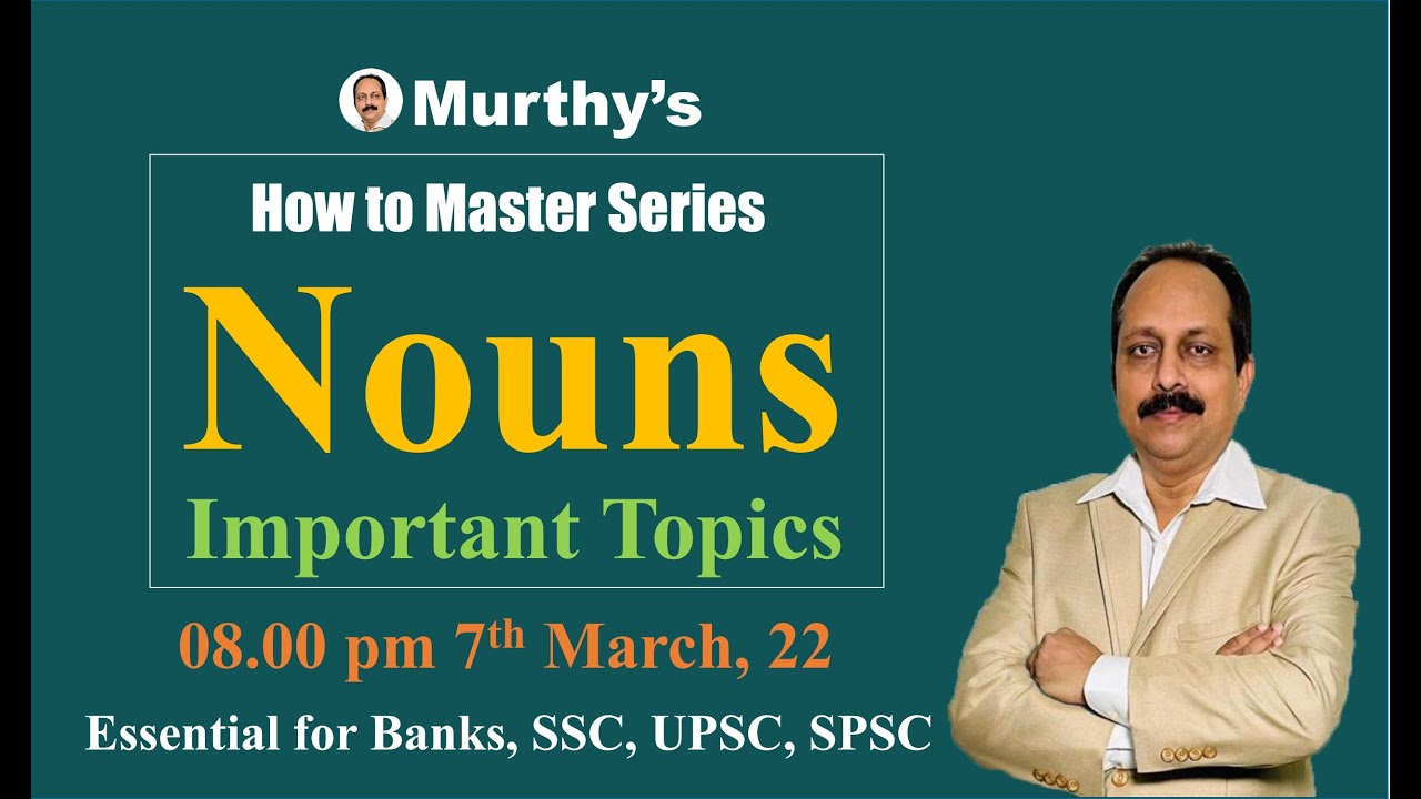 How to Master Series in English by Murthy Sir 7 March 2022 | For Banks, SSC, UPSC, State PSCs.