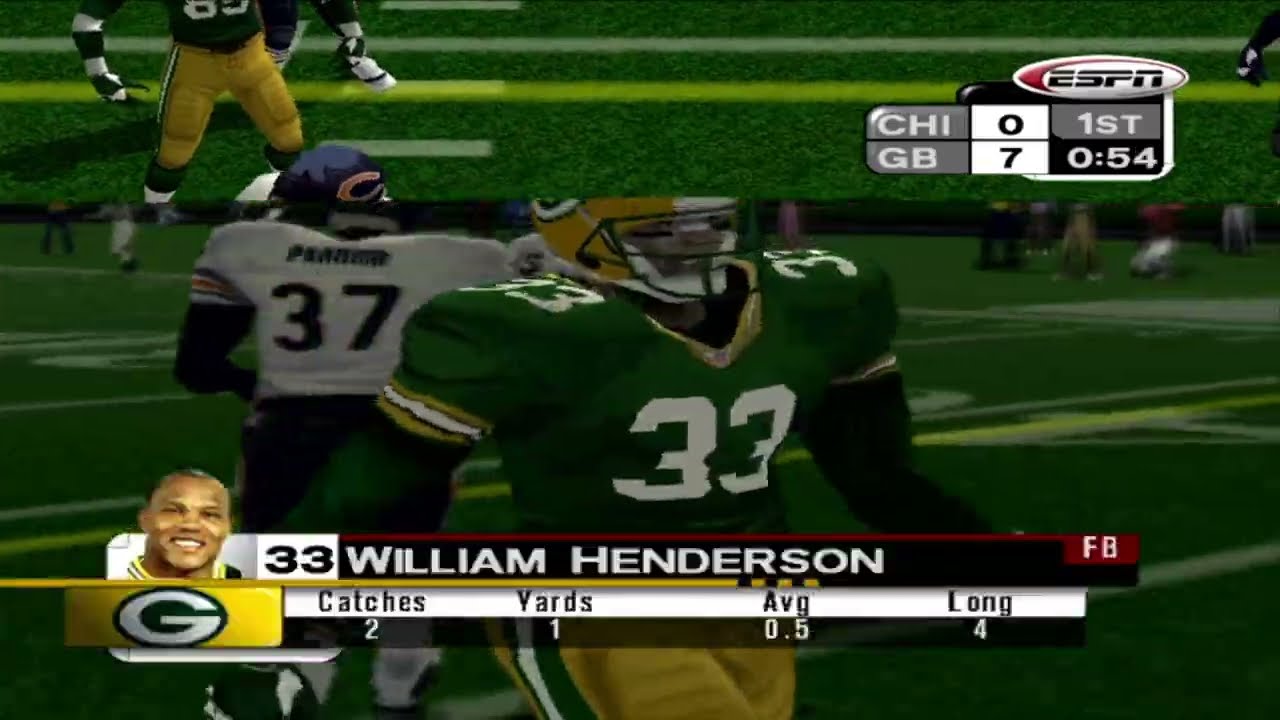 ESPN NFL PRIMEEEEETIME 2002 RUNNING ON A RGH 360 480P MINOR GRAPHICAL ISSUES BEARS VS PACKERS